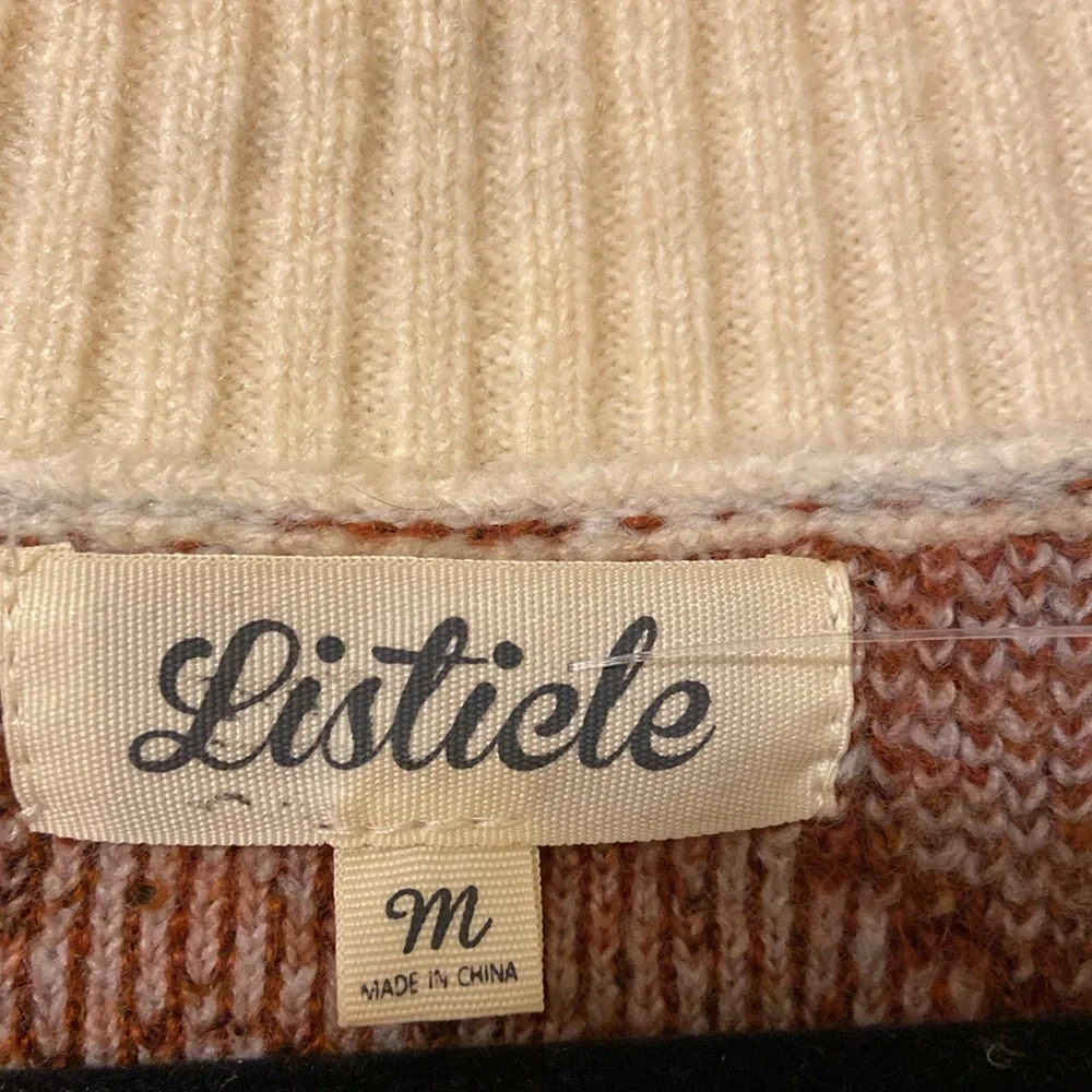 Listicle Oversized Medium Argyle Cardigan Fuzzy Cozy Sweater